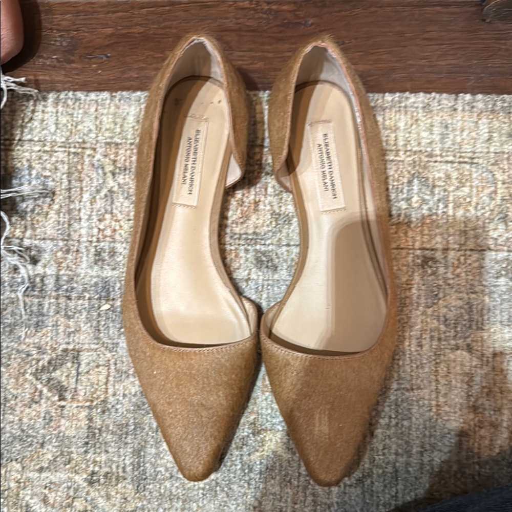 ANTONIO MELANI Brown Flats & Loafers with Pointed Toe and Suede-Like Material